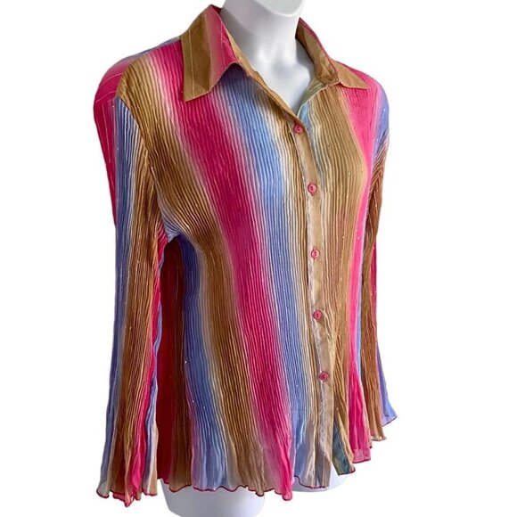 Bam Bu Women's Striped Button Up Top Size 48 XL to 2XL NEW NWT - Picture 3 of 10